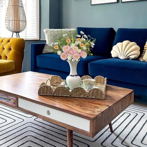 إكليل من الزهور الصيفية الربيع للباب الأمامي ، 22 بوصة الأزرق والأبيض الكوبية الاصطناعية وإكليل السحلية مع التوت والمساحات الخضراء ، ديكور الأزهار المزرعة ، لنافذة جدار الباب الأمامي الداخلي في الهواء الطلق in Kuwait