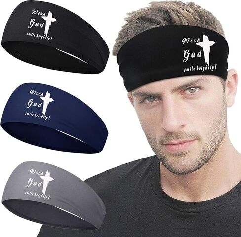 Sports Headbands for Men weat Bands Headbands Mens Head Bands for Women Workout Sweatbands in Kuwait