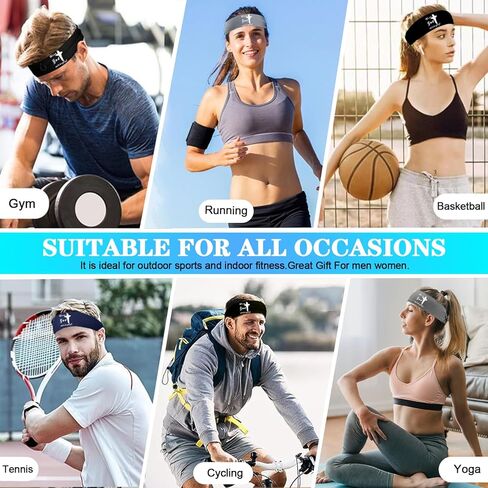 Sports Headbands for Men weat Bands Headbands Mens Head Bands for Women Workout Sweatbands in Kuwait