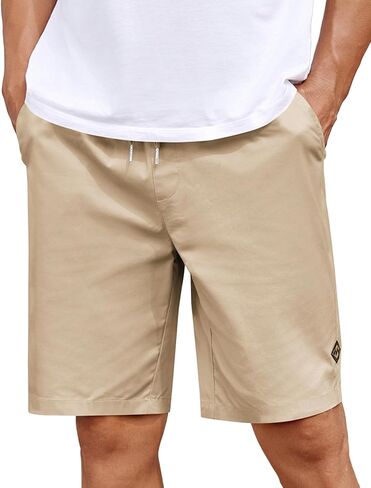 COOFANDY Mens Casual Shorts Cotton Elastic Drawstring Shorts Summer Beach Chino Shorts in Saudi Arabia