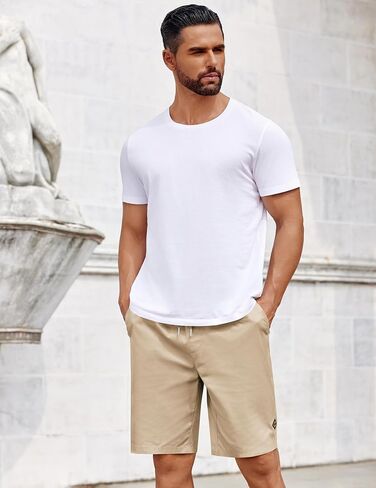 COOFANDY Mens Casual Shorts Cotton Elastic Drawstring Shorts Summer Beach Chino Shorts in Saudi Arabia
