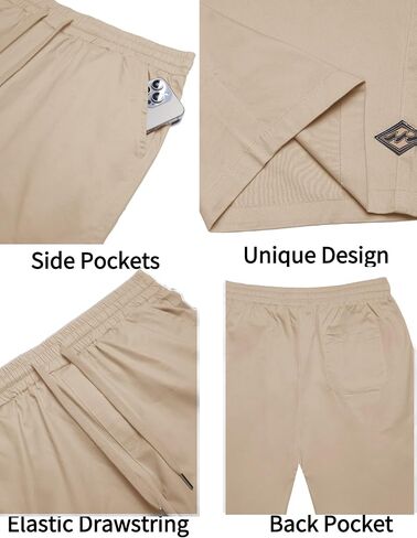 COOFANDY Mens Casual Shorts Cotton Elastic Drawstring Shorts Summer Beach Chino Shorts in Saudi Arabia