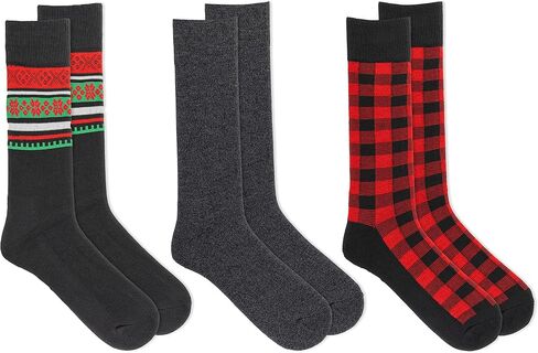 Chaps Men's Casual Fashion Cushioned Crew Socks-3 Pair Pack-Classic Designs with Stretch Blend in Saudi Arabia