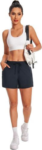 Womens Running Athletic Shorts - 2 in 1 Shorts High Waisted Workout Gym Casual Shorts Mesh Liner Zipper Pockets in Saudi Arabia