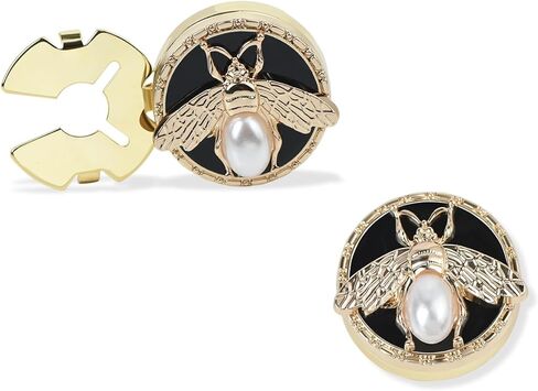 Cute Pearl Bee Button Covers Set Round Cufflinks Apparel Decorative Snap-On Jewelry Clips for Shirts Tuxedos & Dresses in Kuwait
