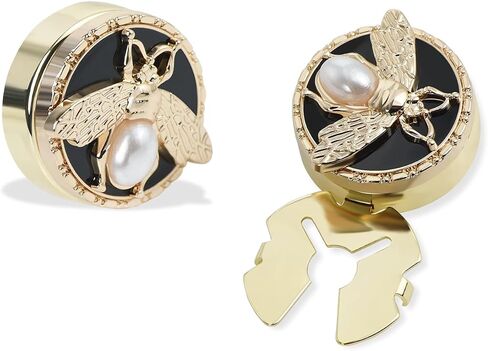 Cute Pearl Bee Button Covers Set Round Cufflinks Apparel Decorative Snap-On Jewelry Clips for Shirts Tuxedos & Dresses in Saudi Arabia
