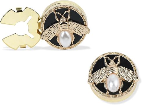 Cute Pearl Bee Button Covers Set Round Cufflinks Apparel Decorative Snap-On Jewelry Clips for Shirts Tuxedos & Dresses in Saudi Arabia