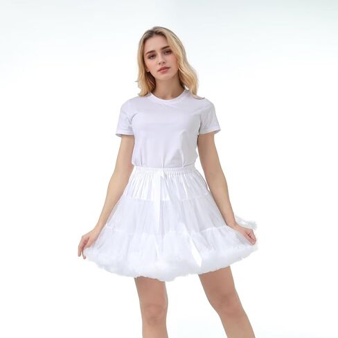 Women Tulle Petticoat Crinoline Underskirt Ballet Pettiskirt Layered Fluffy Tutu Skirt for Dress Prom Wedding Party in Saudi Arabia