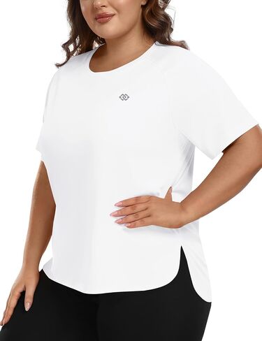 Mofiz Women's Plus Size Tops Tops Short Sereve Runnerts Upf 50+ Therts Therts Quick Dry Dry Athletic Top in Kuwait