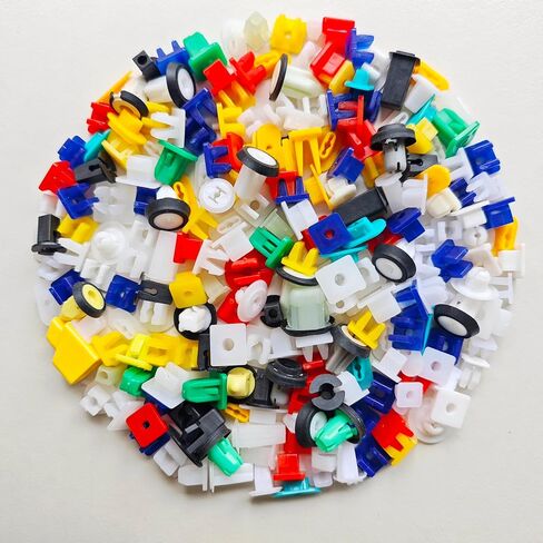 200 PCS مختلط سيارة نايلون لوحة ترخيص المسمار إدراج نايلون جروميت الجوز تشويش للسيارات جسم الوفير Fender Liner Grille لوحة ترخيص لوحة الباب تقليم المكسرات in Kuwait