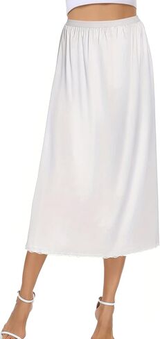 Half Slip for Women Lightweight Non Cling Underskirt with Lace Trim Anti Static Dress Liner for Midi/Maxi Skirts in Kuwait
