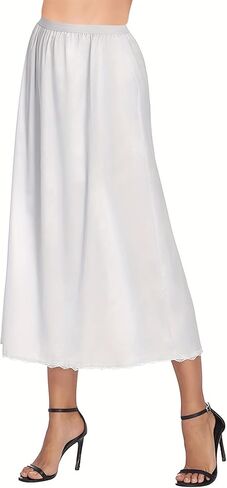 Half Slip for Women Lightweight Non Cling Underskirt with Lace Trim Anti Static Dress Liner for Midi/Maxi Skirts in Kuwait