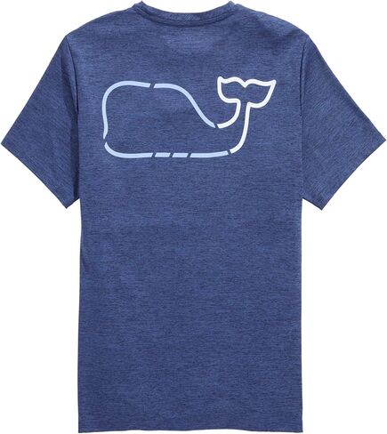 vineyard vines Men's On-The-go Whale Outline Short-Sleeve Harbor Performance Tee in Kuwait