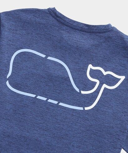 vineyard vines Men's On-The-go Whale Outline Short-Sleeve Harbor Performance Tee in Kuwait