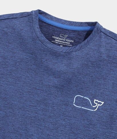 vineyard vines Men's On-The-go Whale Outline Short-Sleeve Harbor Performance Tee in Kuwait