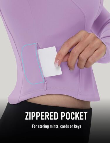 MAGCOMSEN Womens Lightweight Athletic Jacket Cropped Zip Up Workout Jackets Long Sleeve Yoga Tops Slim Fit Running Gym in Saudi Arabia
