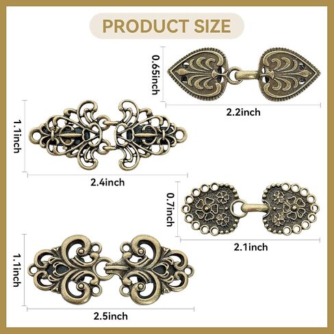 4PCS Vintage Dress Clips Cinch Shirt Clips Shawl Clips Shawl Clips for Woman and Girls in Kuwait