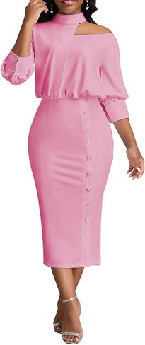 Hugenice Women's Sexy One Counter 3/4 Sleeve Sleeve Business Business Pency Grase in Kuwait