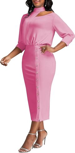 Hugenice Women's Sexy One Counter 3/4 Sleeve Sleeve Business Business Pency Grase in Kuwait