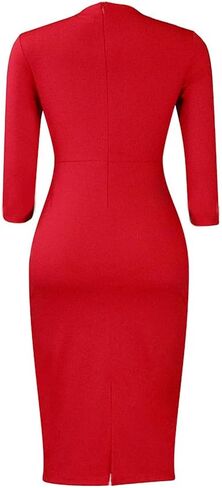 Midi Dress for Women Elegance Church Dresses Office Work Bodycon Pencil Dress Casual Spring and Autumn Business Outfits in Saudi Arabia