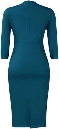 Midi Dress for Women Elegance Church Dresses Office Work Bodycon Pencil Dress Casual Spring and Autumn Business Outfits in Saudi Arabia