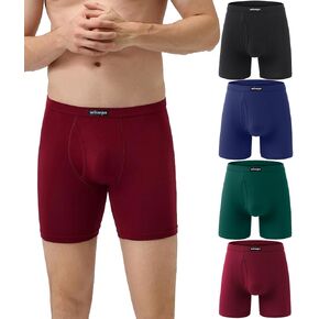 wirarpa Men's Underwear Boxer Briefs Micro Modal Covered Band Underpants with Fly 4 Pack