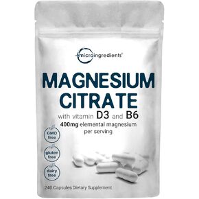Pure Triple Magnesium Complex, 300 Capsules | 400mg of Magnesium Glycinate, Malate, Taurate with Vitamin C | Only Uses Active Ingredients | Filler Free Supplement | 100% Chelated