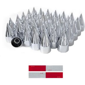 60pcs 32/33mm شاحنات شبه شاحنات من الصواميل المرتفعات ، ABS ABS Chrome Plastic Anti anti-Rust Doint