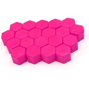 20Pcs 21 x 20mm Pink Luminous Car Wheel Tyre Hub Screw Bolt Nut Cap Covers Universal for Vehicle Auto Replacement Parts