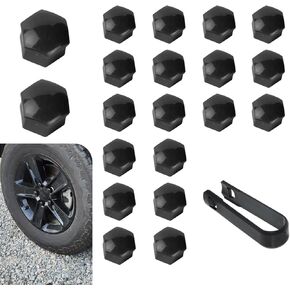 أغطية 21 حزمة العروة الجوز ، 0.75in/19mm أغطية مكافحة للسرقة مع مقطع ، قبعات الترباس مركزية العجلة ، عالمي لقبعات الجوز العجلة ، وملحقات الديكور للسيارات (أسود)