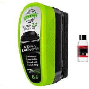 1Set Automotive Oil Film Cleaning Brush, 2025 car window oil film remover with Cleaning fluid, car glass oil film cleaner, car glass oil film cleaning brush, oil Film cleaning brush for car windows