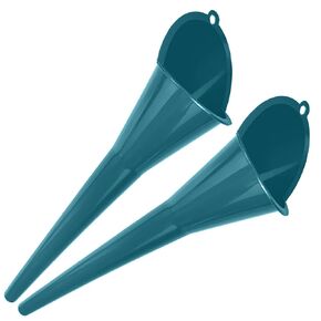 Plastic Long Neck Oil Funnels, for Filling Automotive Oil, Lubricants Engine Oils, Kerosene, Fuel, Diesel, Coolant & Other Liquids (2 Teal)