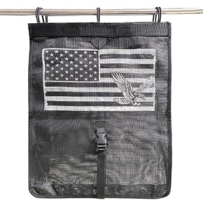 Universal ATV UTV Trash Sack Storage Bag Trash Sack Mesh Large Trash Bag Boat Trash Bag Portable Boat Trash Can Sandbar RV or Camping(American Flag)