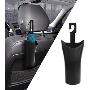 Car Umbrella Holder, Car Trash Can, Waterproof Umbrella Holder Storage Bucket, Multi-Purpose Car Storage Holder with Car Seat Headrest Hooks, Car Accessories for Car SUV Truck, Black