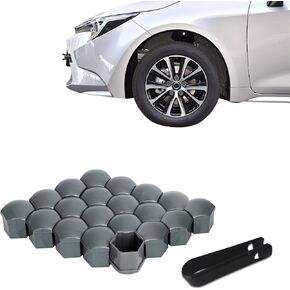 20PCS Wheel Nut Covers Bolt Caps, Wheel Lug Nut Covers, 19mm Hexagonal Tire Nut Covers with Removal Tool, Hub Screw Protection Cap Car Accessories for Vehicles (Purple, 19MM)