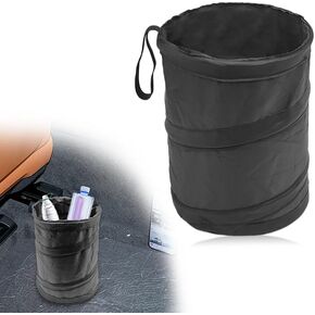 Car Trash Can, Collapsible Pop-up Car Garbage Can, Portable Garbage Bin, Waterproof Hanging Car Trash Bag with Velcro, Car Trash Bin (1 Pack, Black)