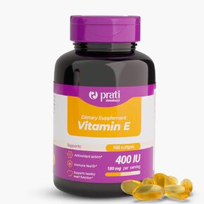 Vitamin E 400 IU – 100 Softgels – Strengthens The Defense System, Combats Free Radicals, and Promotes Healthy Aging – for Adults