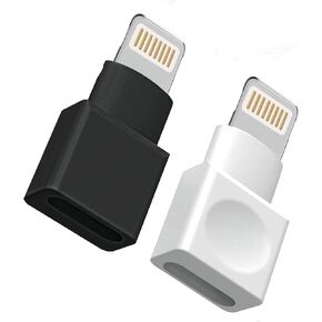 2 حزمة محول موسع Lightning معتمد من Apple MFI، كابل تمديد شاحن iPhone أنثى إلى ذكر موسع قاعدة توصيل متوافق مع iPhone 13 12 11 X XS XR 8 7 6 5 iPad لنقل بيانات الصوت والفيديو