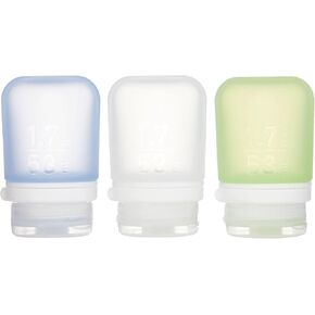 humangear GoToob+ 3-Pack (Large) | Refillable Silicone Travel Bottle | Locking Lid | Food-Safe Material | Mint/Aqua/Teal, Large (3.4 fl.oz.; 100ml)