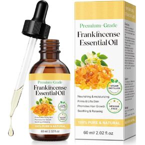 Frankincense Essential Oil- 100% Natural Fast-Absorbing, Lightweight Formula for Hair Growth and Firms & Lifts Skin, Premium Essential Oils for Hair, Skin & Body 2.02 Fl Oz