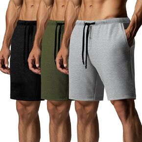 Neer 3 Pack Men's Big and Tall Butts Shorts Lound Sleep Sleep Lounge Short Soft Soft Pants مع جيوب