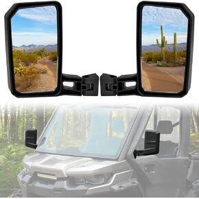 SAUTVS Adjustable Side Mirrors for Can-Am Defender, Wider Convex Side Rearview Mirrors for Can-Am Defender HD5 HD7 HD8 HD9 HD10 2016-2025 Accessories (2PCS, Replace #715008100)