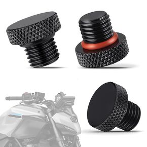 Amazicha Motorcycle Mirror Hole Plug M10x1.25,Skull Pattern Motorcycle Rear View Mirror Screws Fit for Honda,Yamaha, Kawasaki, Suzuki,ATV and Bike,3 Pcs