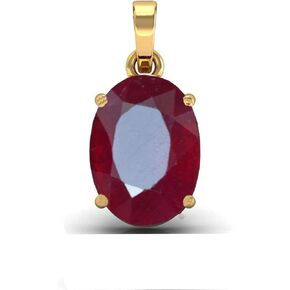 Ruby Pendant/Locket 2.25 Ratti Burma Ruby Astrological الغرض الفلكي Panchdhatu Gold Gold Locket للرجال والنساء (Ruby)