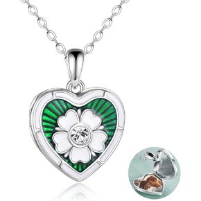 قلادة من طراز Aoboco Sterling Silver Locklet لابنة قلب قلادة تحمل صورًا
