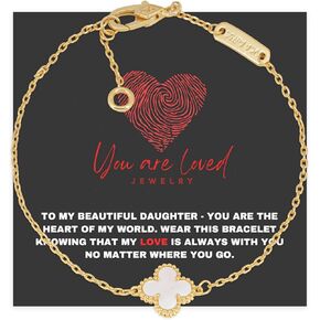 Gift Bracelet Jewelry for Your Daughter | Gifts for Women | Comes With Sentiment Card | Gold/Silver | You Are Loved