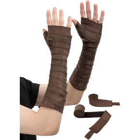 FURPHI Medieval Hand Wraps Renaissance Faux Suede Bracers LARP Halloween Cosplay Costume Accessories