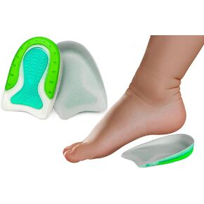 Kid’s Heel Cups - Soft Silicone Heel Inserts for Pain Relief and Comfort, Fits Shoes Size 3-7, Ideal for Plantar Fasciitis and Growing Feet (Green, 1 Pair Kid's Size 3-7 / Women 4-8)