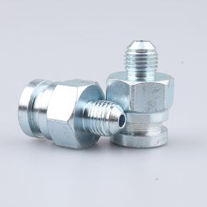 3/8 x 24 Male to Female M10 x 1.0 Concave Brake Joiner Fitting with Clip Recess, Zinc Steel, Pack of 2