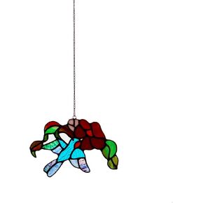 Tiffany Whale Style Stained Glass Hangers, Window Panels, Home Wall and Window Hanging Sun Catcher, Handcrafted Tiffany Enthusiast Gifts for Decoration.